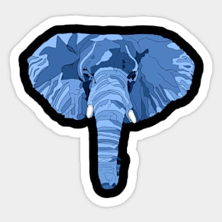 Abstract Blue Elephant Head Sticker